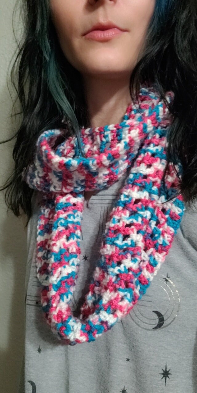 Crochet sprinkles infinity scarf