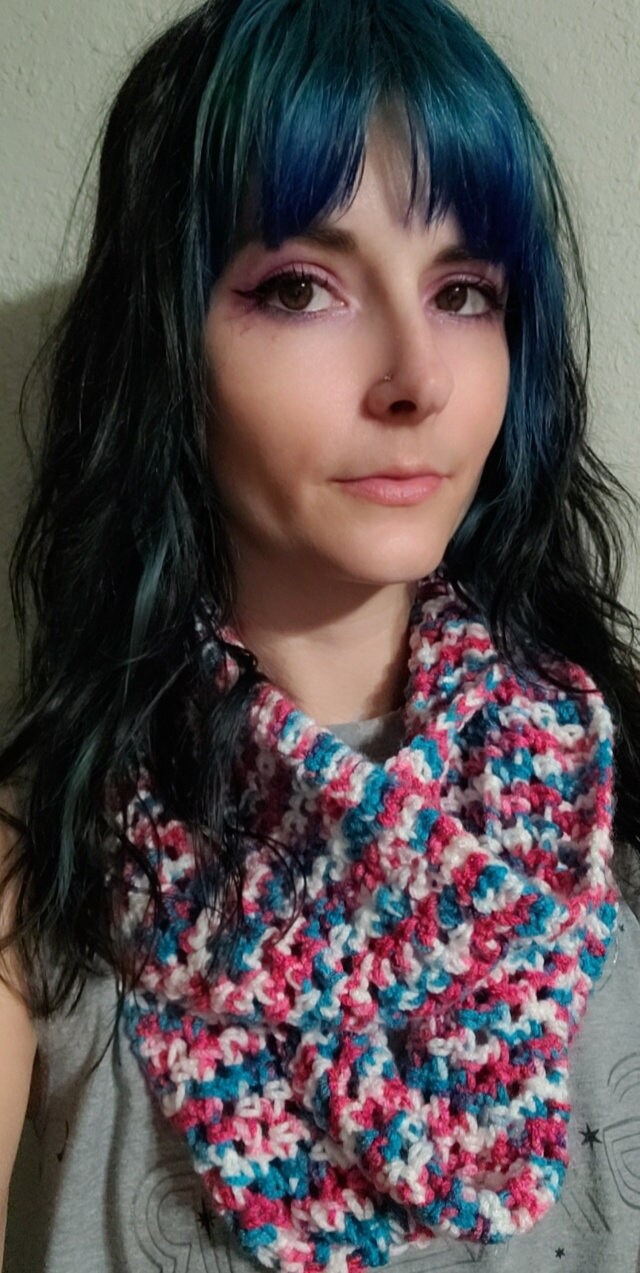 Crochet sprinkles infinity scarf