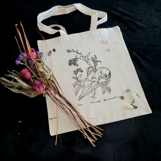 Forget Me Nevermore hand printed Cotton Tote Bag