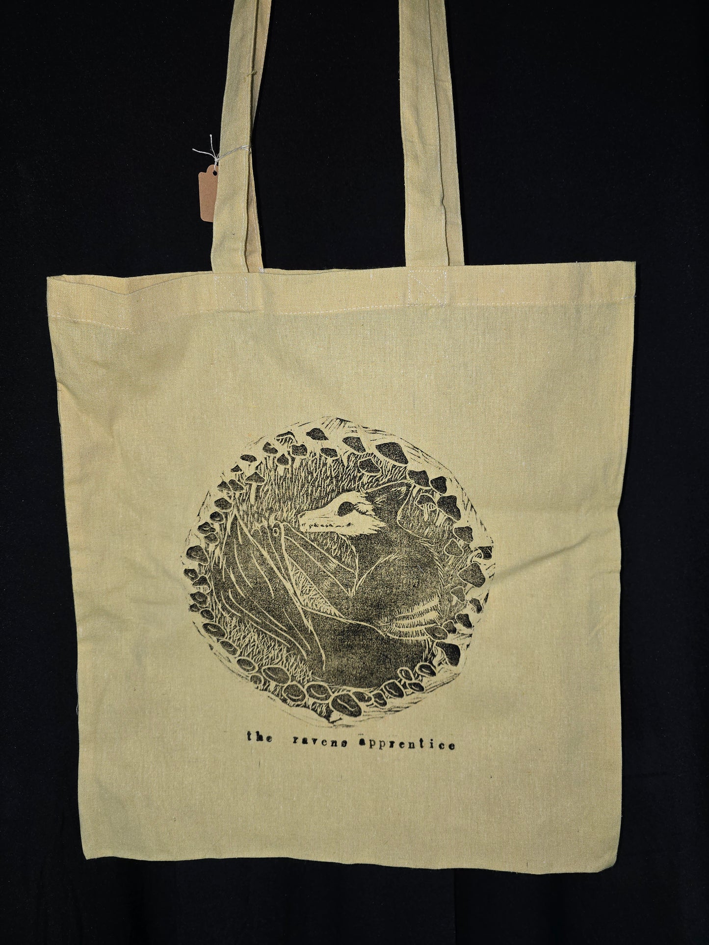 Eternity in Decay Hand printed cotton tote bag