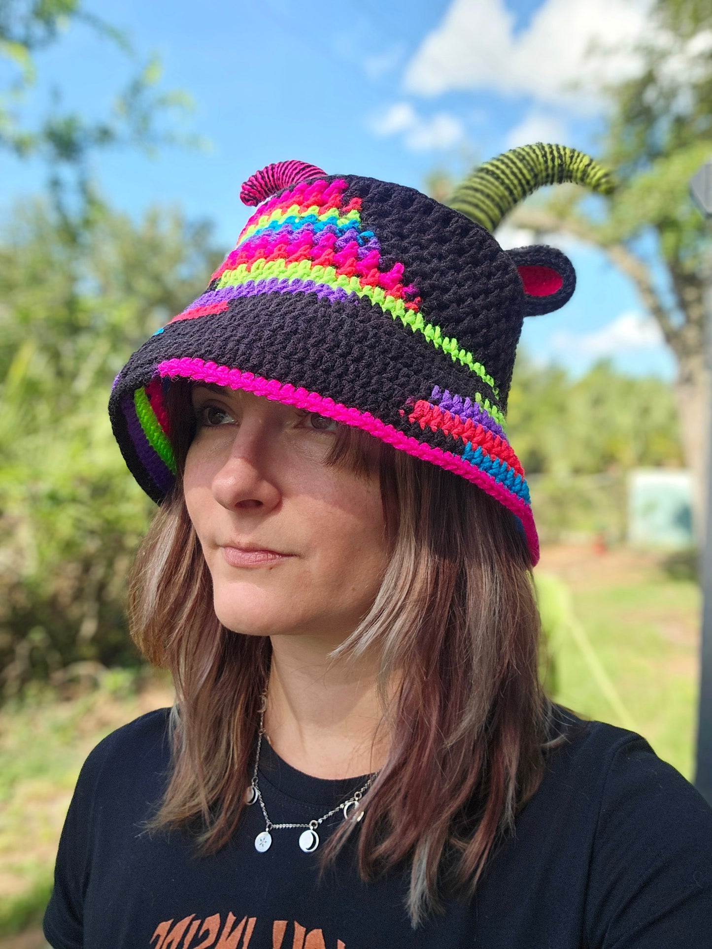 Baphomet Crochet sun hat