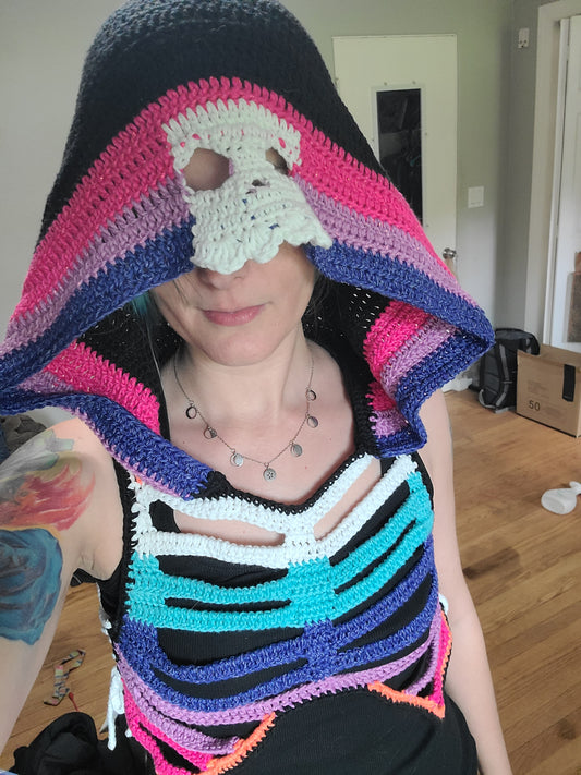 Crochet ribcage Riot corset top